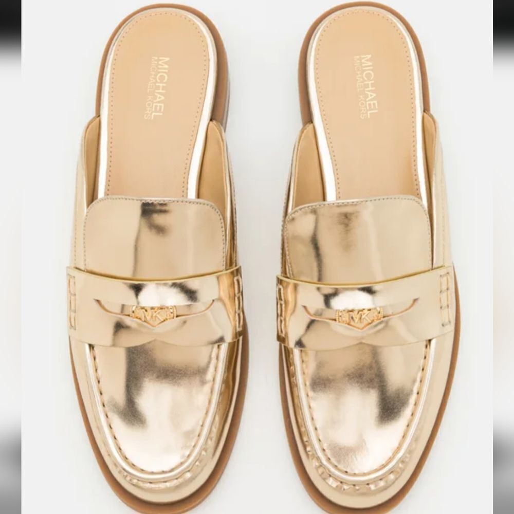 Michael Kors Eden Metallic Leather Mule New Without Box - Picture 8 of 10